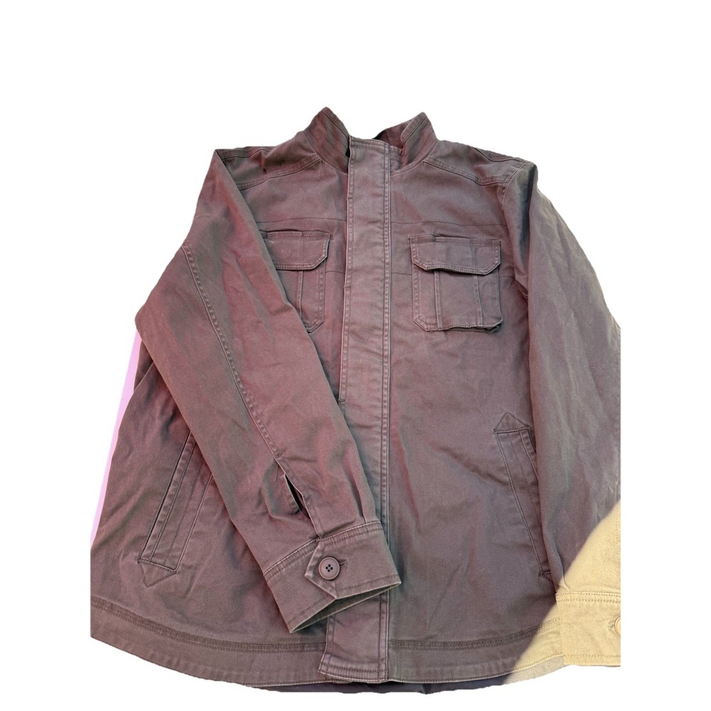 Flag & Anthem Mens Military Zip Up Jacket Size L Army Green Canvas Utility NWT